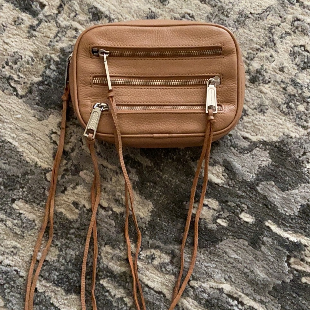Rebecca Minkoff Tan 3 ZIP Pocket Belt Bag-No Belt